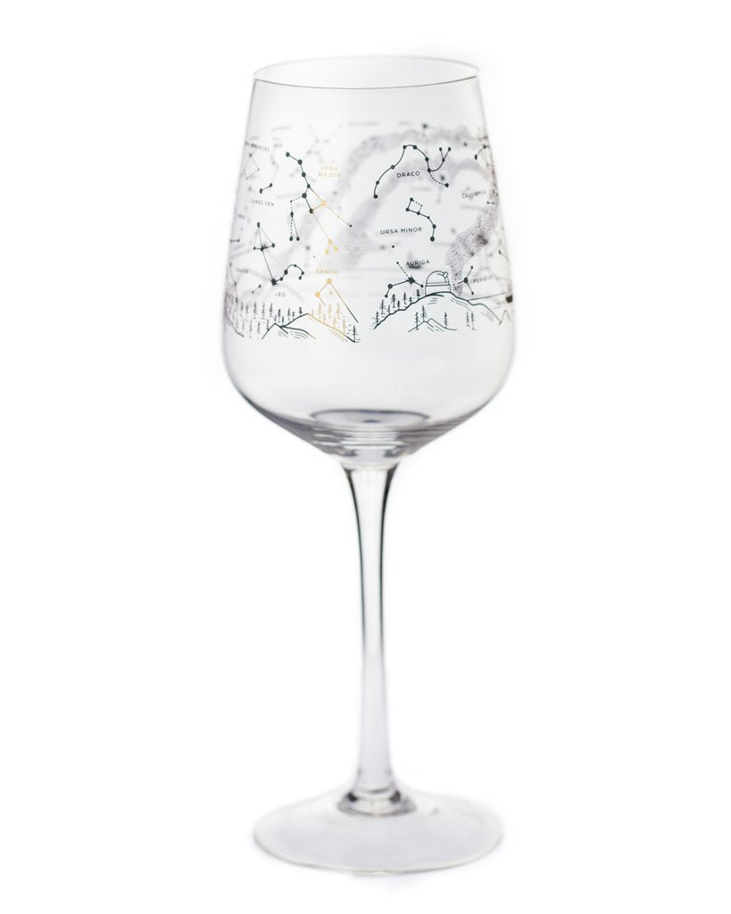 Starry Night Stemmed Wine Glass
