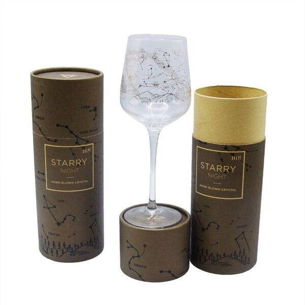 Starry Night Stemmed Wine Glass