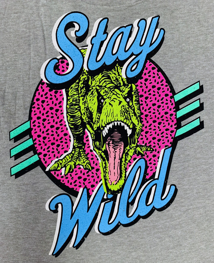 Girl's Stay Wild Dino Cropped T-Shirt
