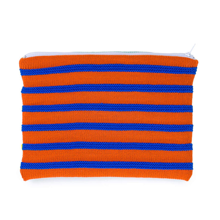 Super Knit Stripe Pouch by Verloop, Jade and Yellow