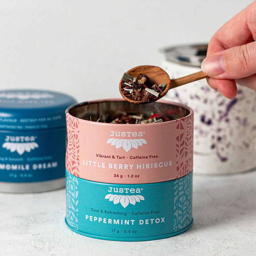 JusTea Loose Leaf Herbal Tea Trio Gift Tin