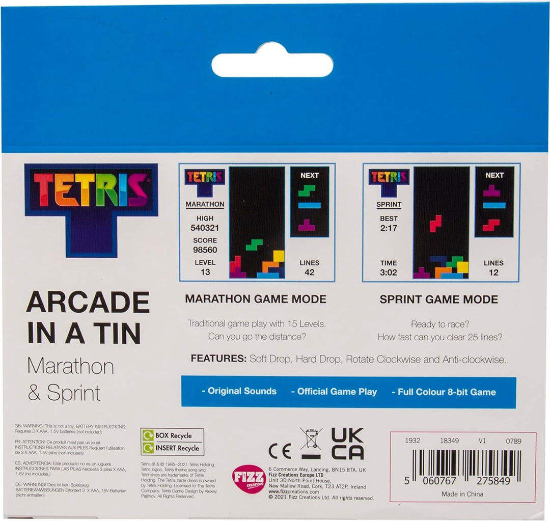 Tetris Arcade In a Tin Game back