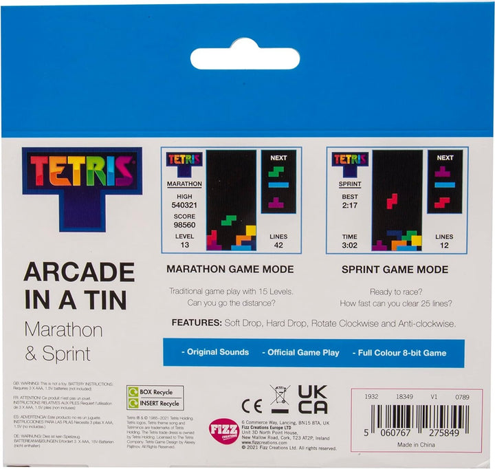 Tetris Arcade In a Tin Game back