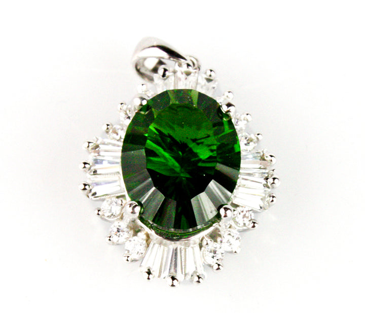 Helenite Oval Starburst-Cut Pendant