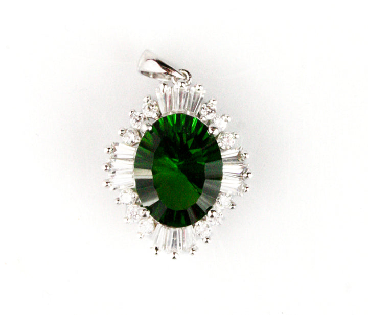 Helenite Oval Starburst-Cut Pendant