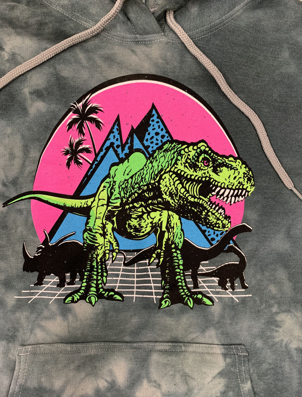 Adult Dino Roar Tie-Dye Hoodie