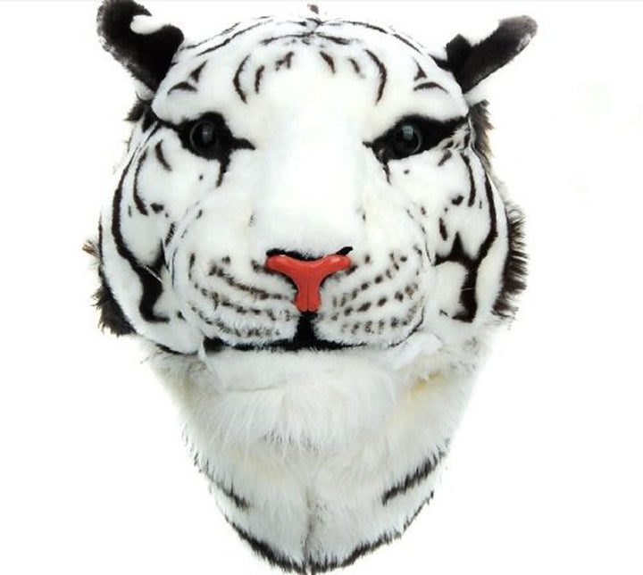 Plush Jumbo White Tiger Head Backpack