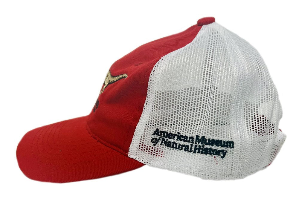 Youth Red and White AMNH Titanosaur Cap side