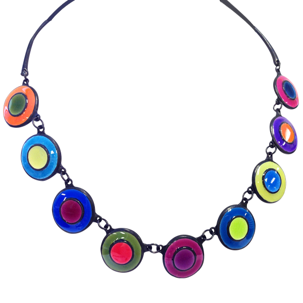 Multi-color Enamel Necklace