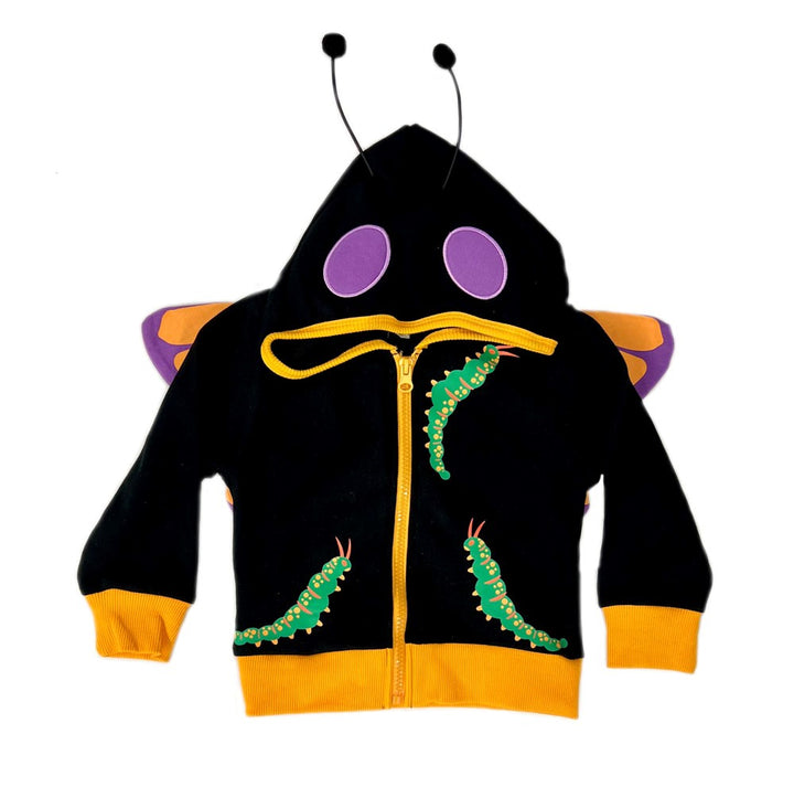 Toddler Black Butterfly Zip Hoodie