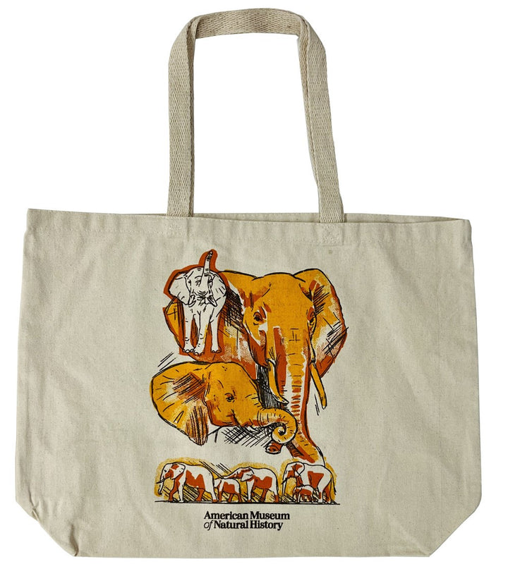 Jumbo Canvas AMNH Elephants Tote Bag