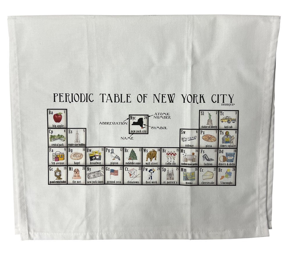 Periodic Table of New York City Bar Towel 2