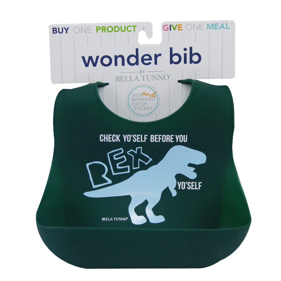 Check Yo'Self Before You Rex Yo'Self Silicone Baby Bib