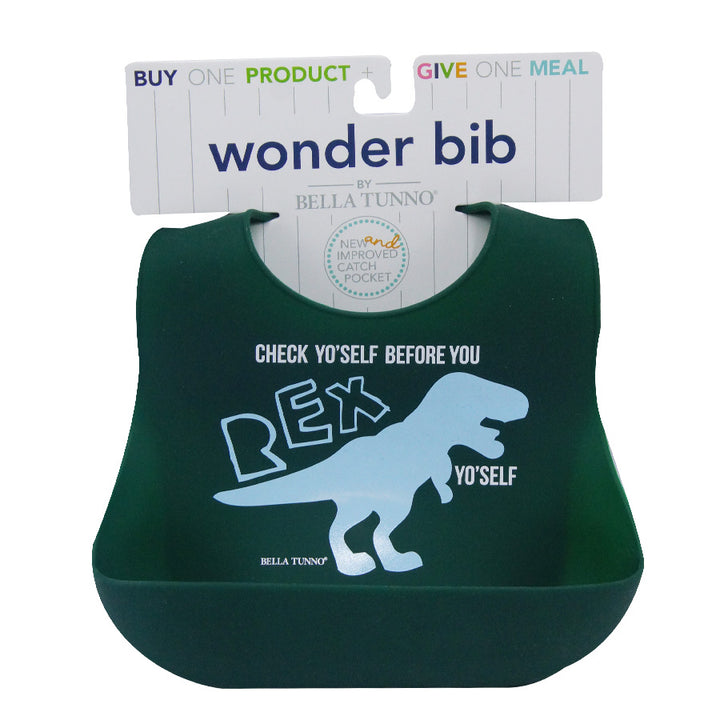 Check Yo'Self Before You Rex Yo'Self Silicone Baby Bib