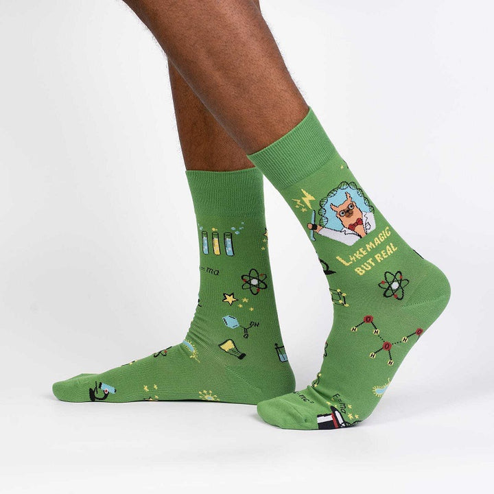 Adult Llama Scientist Crew Socks