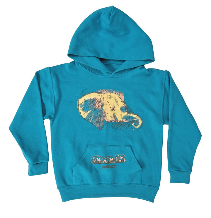 Youth Turquoise Fleece Elephant Hoodie