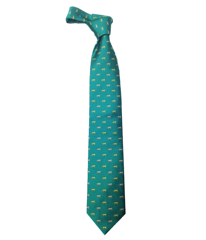 Turquoise Horses Silk Tie