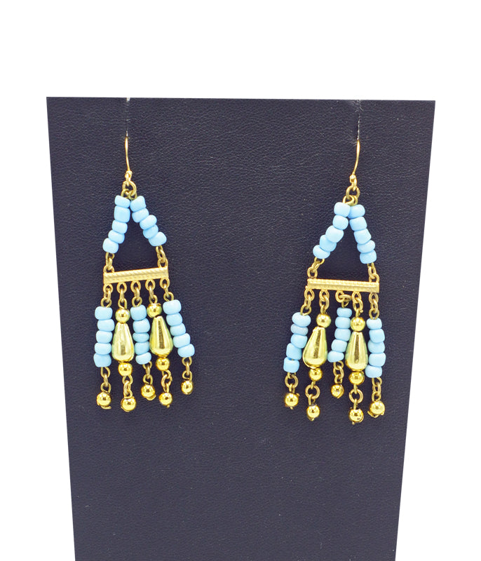Turquoise Egyptian Mummy Beads Collar & Earrings Set