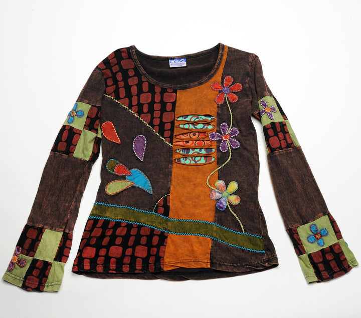 Ladies Patch Long Sleeve Shirt