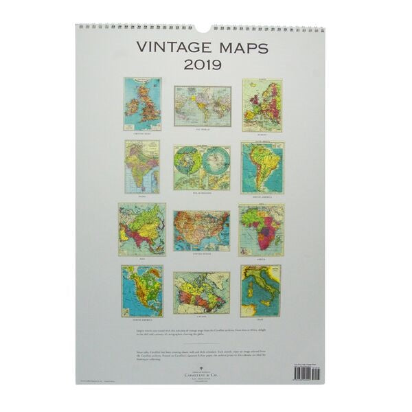 2019 Vintage Maps Wall Calendar