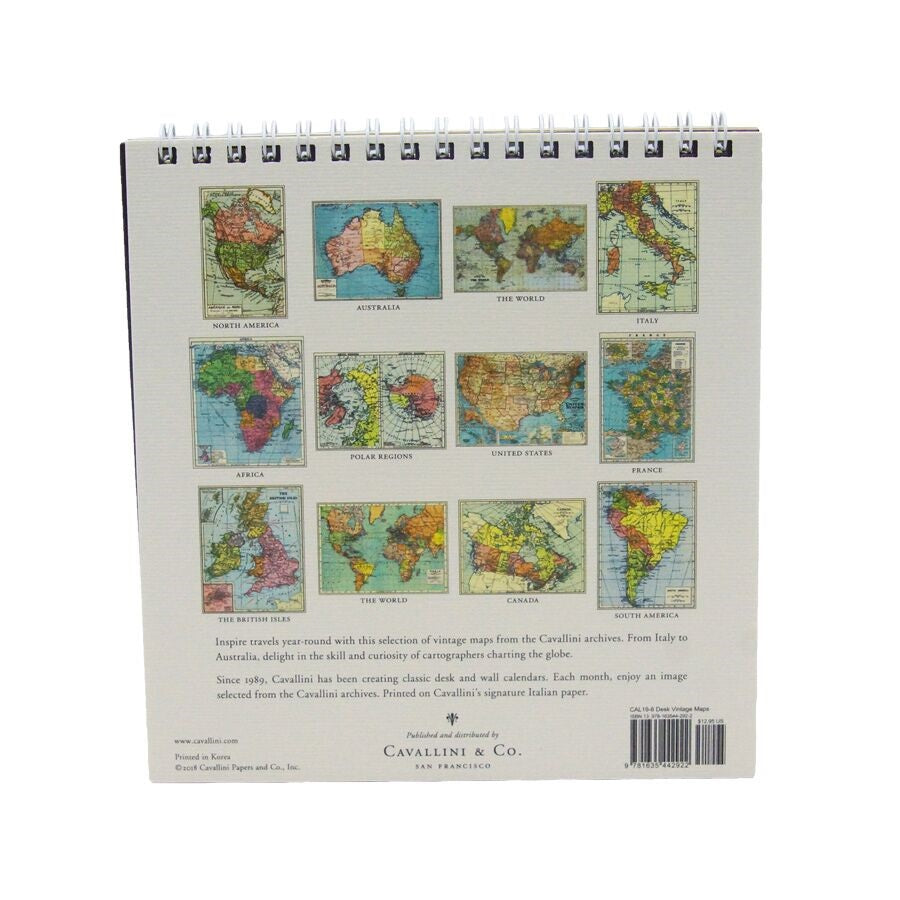2019 Vintage Maps Desk Calendar