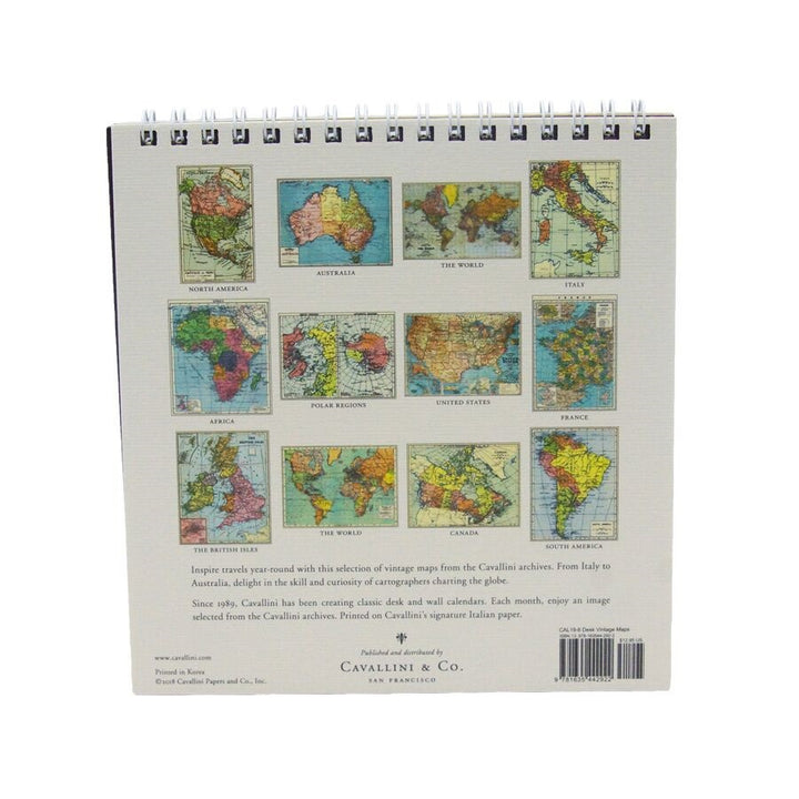 2019 Vintage Maps Desk Calendar