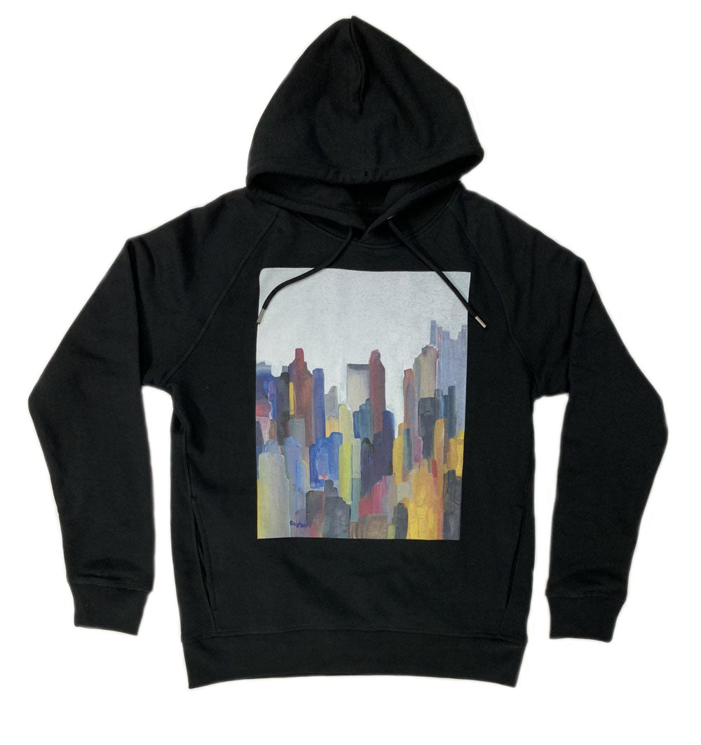 Black Manhattan Skyline Hoodie