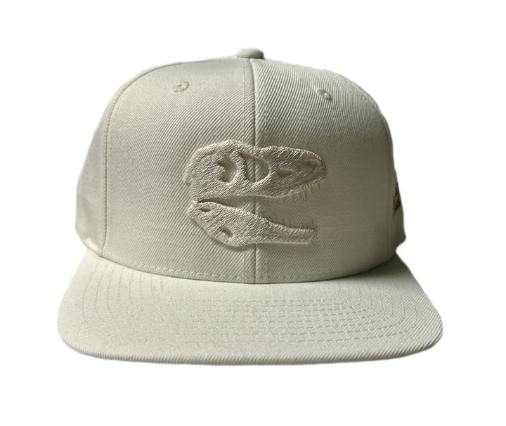 Adult AMNH Cream Flat Brim  Dino Skull Cap