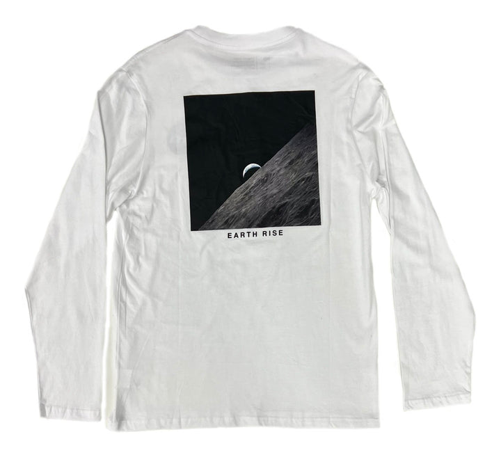 White LS Unisex NASA Earth Rise T-Shirt