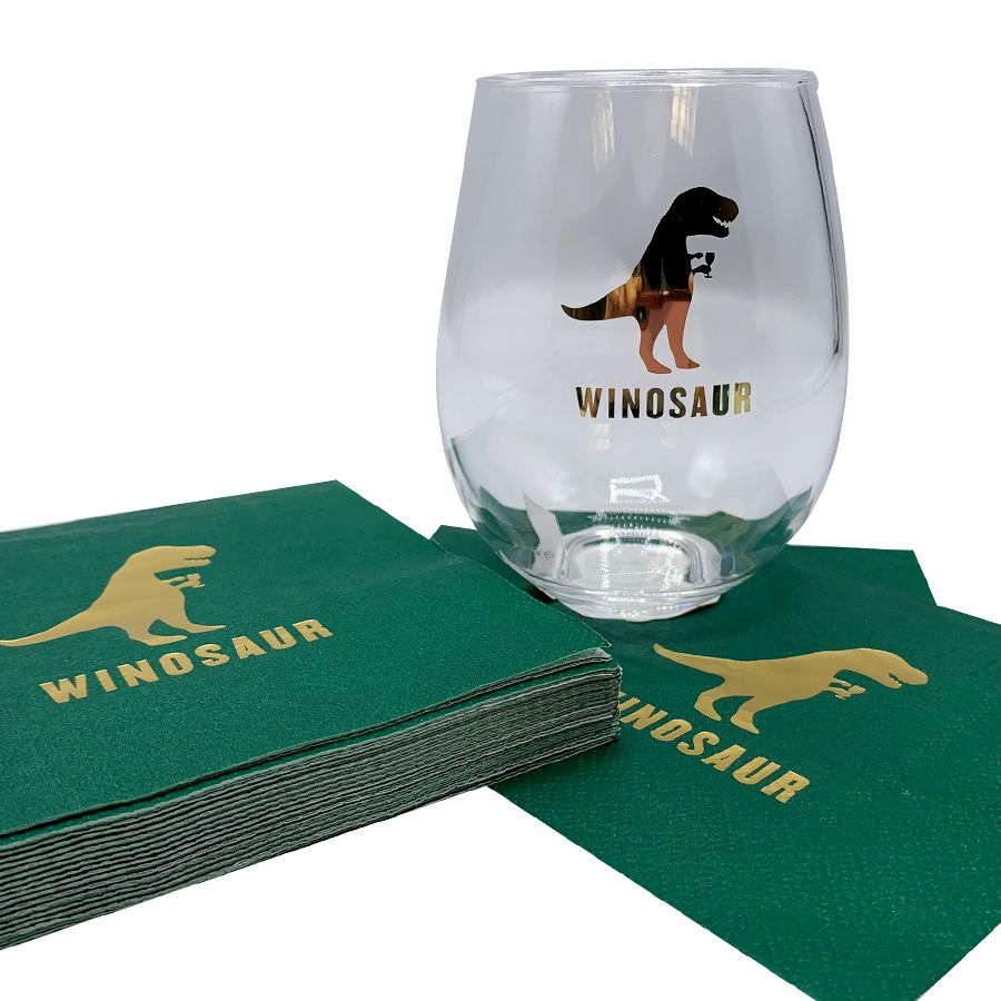 Set of 20 Winosaur Paper Beverage Napkins