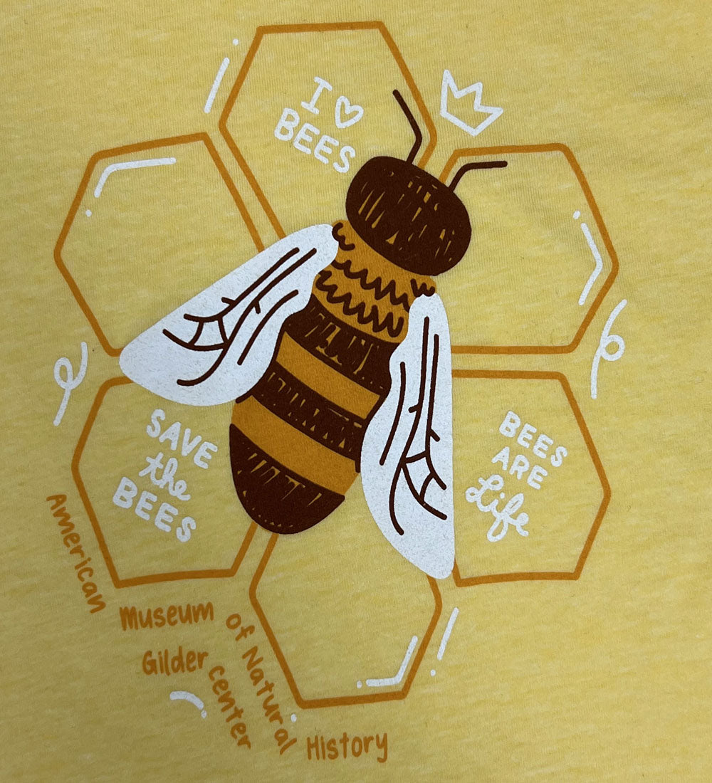 Youth AMNH Gilder Center I Heart Bees T-Shirt closeup