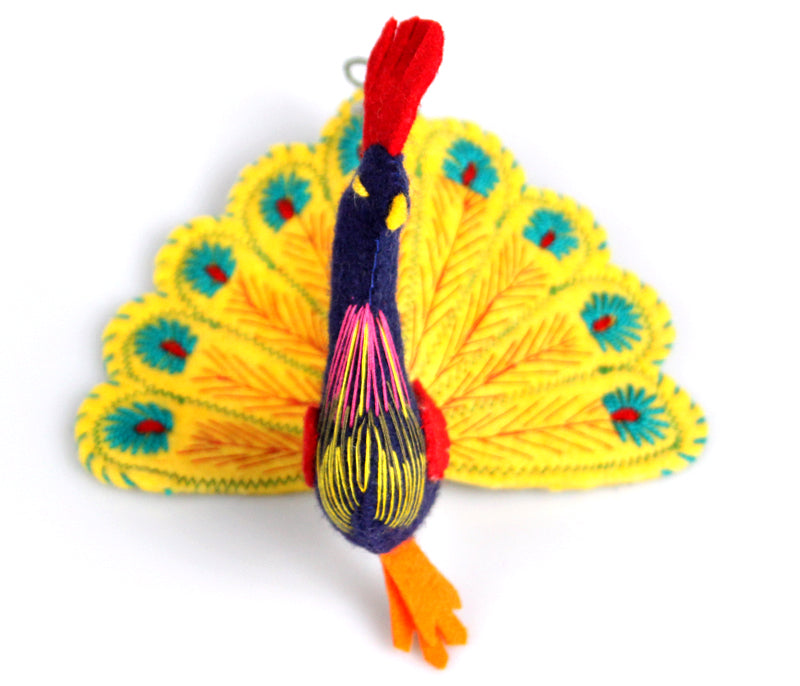 Felt Peacock Ornaments
