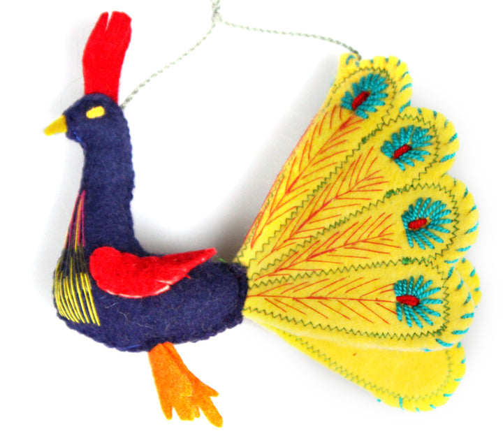 Felt Peacock Ornaments