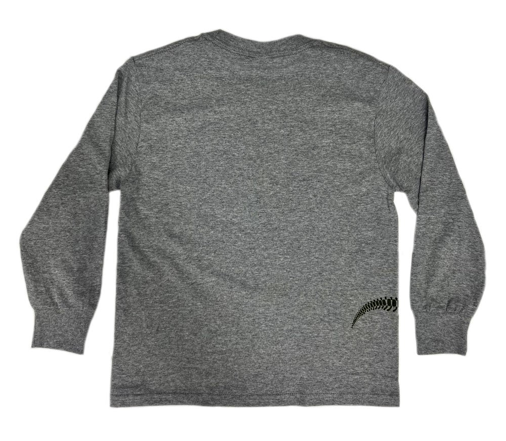Youth Gray T.Rex Skeleton Wrap Around T-Shirt Back