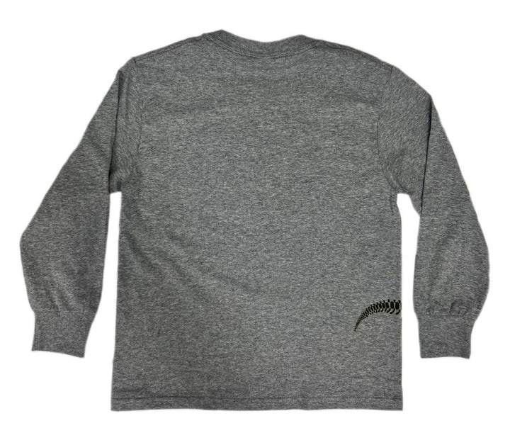 Youth Gray T.Rex Skeleton Wrap Around T-Shirt Back