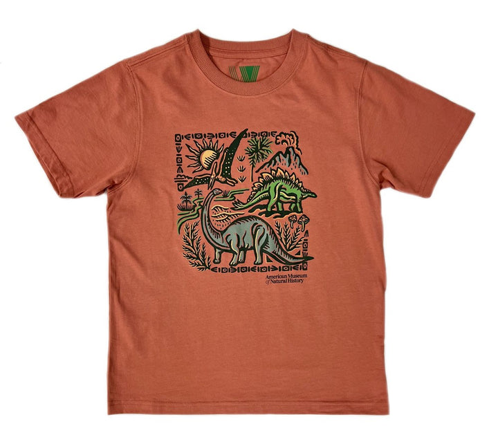 Youth Organic Ginger Spice Dino Scene T-Shirt