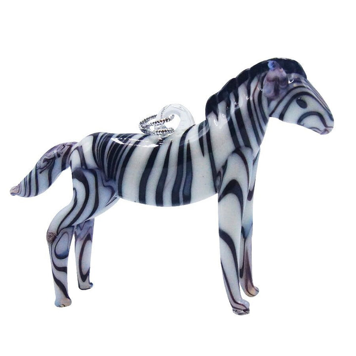 Glass Zebra Ornament