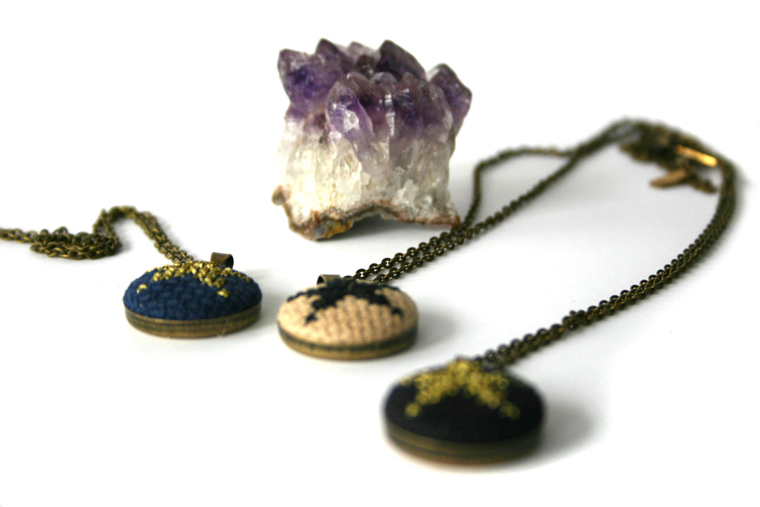 Petite Hand Stitched Star Necklace