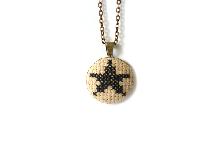 Petite Hand Stitched Star Necklace