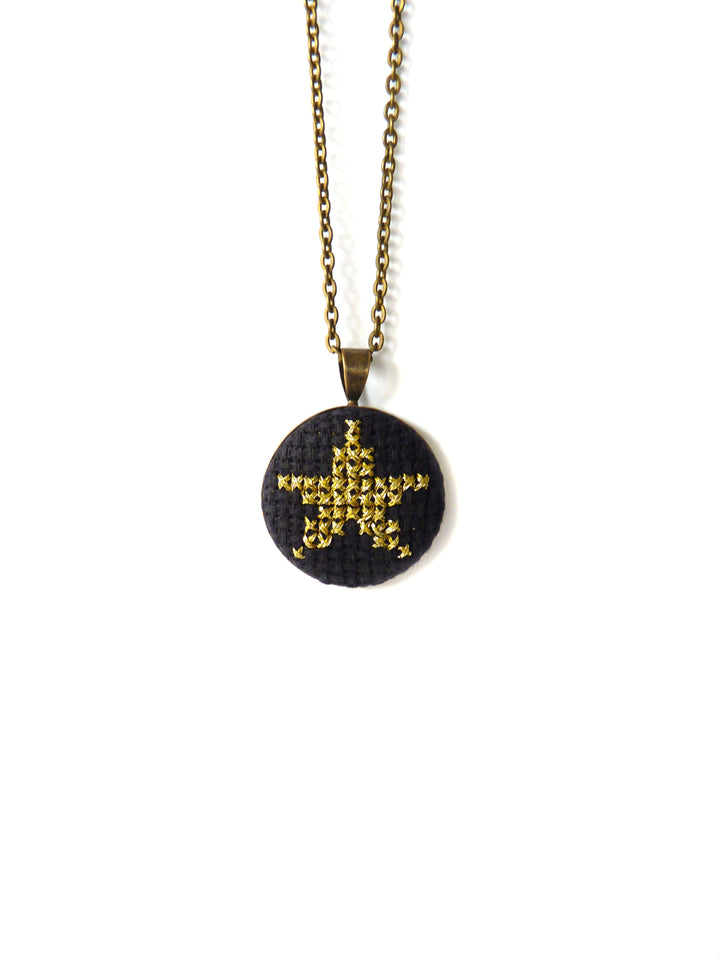 Petite Hand Stitched Star Necklace