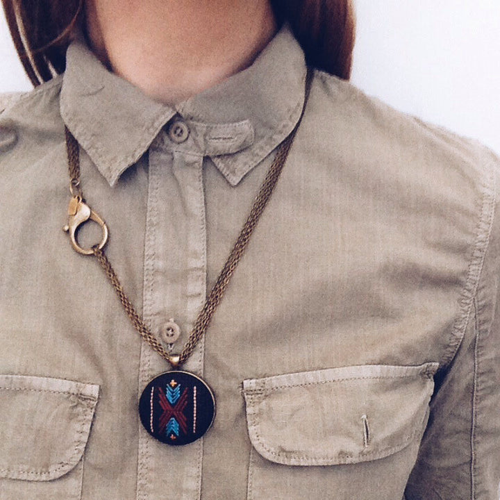 Hand Stitched Tamarancho Slip Necklace